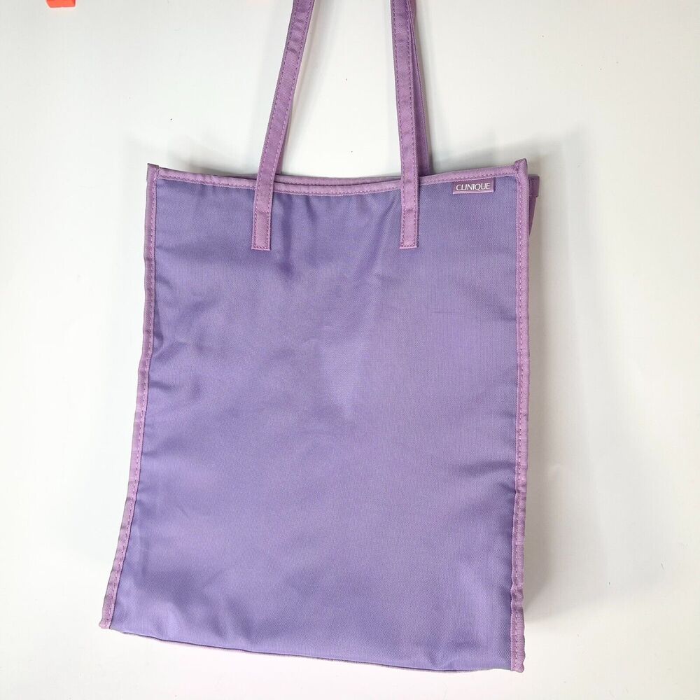 Clinique MakeUp Cosmetic Travel Carry Tote Bag Storage Lavender Purple New
